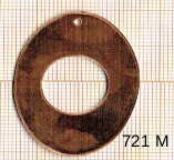 Estampe en cuivre vrac   DONUTZ OVALE 41X31MM 1 trou   