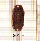 Estampe en cuivre vrac   OCTOGONE 2 trous .30X12MM 
