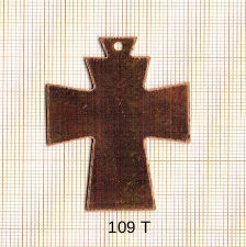 Estampe en cuivre vrac   CROIX 50X35MM 