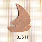 Estampe en cuivre vrac  pendentif VOILIER 32X23MM 