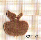 Estampe en cuivre vrac   POMME 30X23MM 
