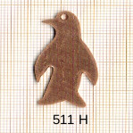 Estampe en cuivre vrac   PINGOUIN 28X24MM