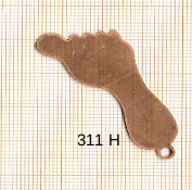 Estampe en cuivre vrac   PIED 48X20MM 