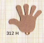 Estampe en cuivre vrac   MAIN 34X31MM 