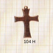 Estampe en cuivre vrac   CROIX 32X22MM 