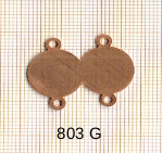 Estampe en cuivre vrac   ROND DOUBLE 21X27MM 