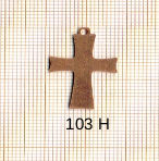 Estampe en cuivre vrac   CROIX 17X25MM 