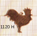 Estampe en cuivre vrac  pendentif COQ 28X28MM 