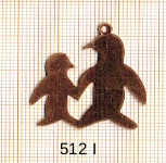 Estampe en cuivre vrac   PINGOUINS 29X32MM 