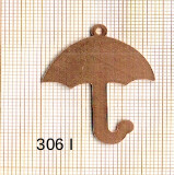 Estampe en cuivre vrac   PARAPLUIE 28X36MM 