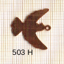 Estampe en cuivre vrac   COLOMBE 26X22MM 