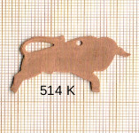 Estampe en cuivre vrac   TAUREAU 36X20MM 