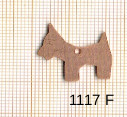 Estampe en cuivre vrac   CHIEN 19X20MM 