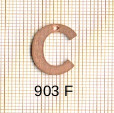 Estampe en cuivre vrac   LETTRE C 15MM 
