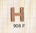 Estampe en cuivre vrac   LETTRE H 15MM 
