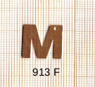 Estampe en cuivre vrac   LETTRE M 15MM 