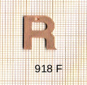 Estampe en cuivre vrac   LETTRE R 15MM 