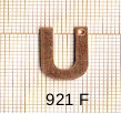 Estampe en cuivre vrac   LETTRE U 15MM 