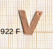 Estampe en cuivre vrac   LETTRE V 15MM 