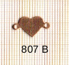 Estampe en cuivre vrac   COEUR 2 trous .15X10MM 
