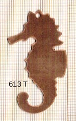 Estampe en cuivre vrac   HIPPOCAMPE 66X32MM 