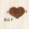 Estampe en cuivre vrac   COEUR 2 trous .23X18MM