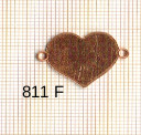 Estampe en cuivre vrac   COEUR 2 trous .23X18MM 