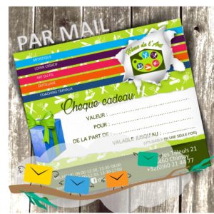 CARTE CADEAU <br>ENVOYEE PAR MAIL