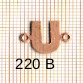Support cuivre lettre U à 2 trous 11 mm