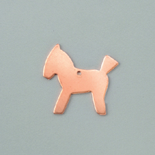 support en cuivre cheval 30 x 30 mm