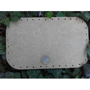FOND RECTANGLE ARRONDI MDF 20/12 cm EPAISS. 5-6 mm 35 trous